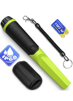 Metal Detector Handheld Pinpointer, IP68 Fully Waterproof 360° Search Pin Pointer Wand, High Sensitivity Detectors Treasure Pinpointing Finder Probe, Suitable for Adults & Kids (Green)