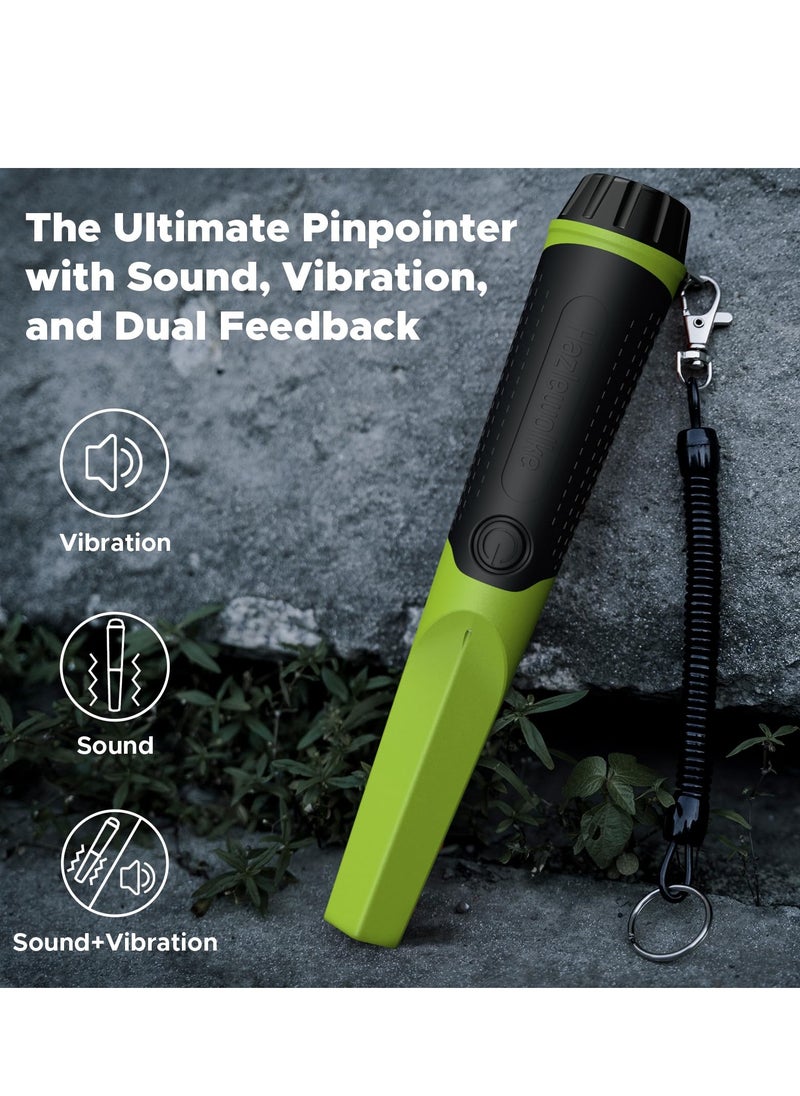Excefore - Metal Detector Handheld Pinpointer, IP68 Fully Waterproof 360° Search Pin Pointer Wand, High Sensitivity Detectors Treasure Pinpointing Finder Probe, Suitable for Adults & Kids (Green) - Image 1