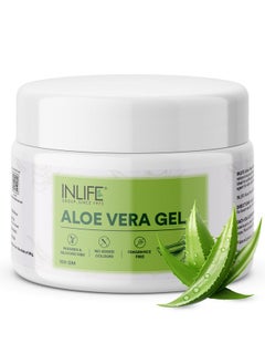 Inlife Aloe Vera Gel For Face & Hair | Pure & Natural | Paraben Free | Silicone Free | No Added Colors | Women And Men - 100G  - Image 1