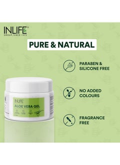 Inlife Aloe Vera Gel For Face & Hair | Pure & Natural | Paraben Free | Silicone Free | No Added Colors | Women And Men - 100G  - Image 3
