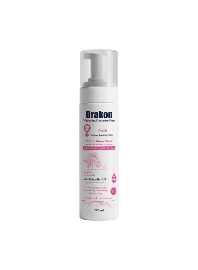 DRAKON Whitening Deosense Fresh (Intimate Feminine Wash 200 ml & Sensitive Zone Deodorant 150 ml) - Image 3