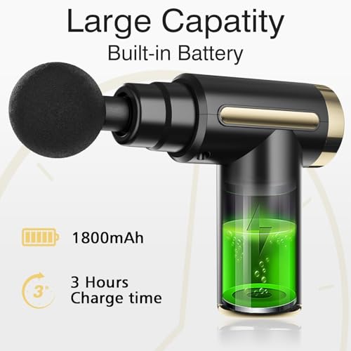UrbanBite Gun Massager Rechargeable cordless deep tissue massager for full body pain relief Ideal for legs, arms and back Use at home, gym or while traveling Compact and powerful design - Random Color - Image 4