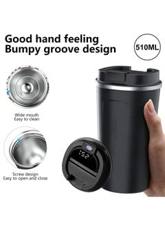 ZUKIMM 510ML Stainless Steel Thermos Coffee Cup With Digital LED Temperature Display for Travel, Office and Home  (Black)  - Image 2