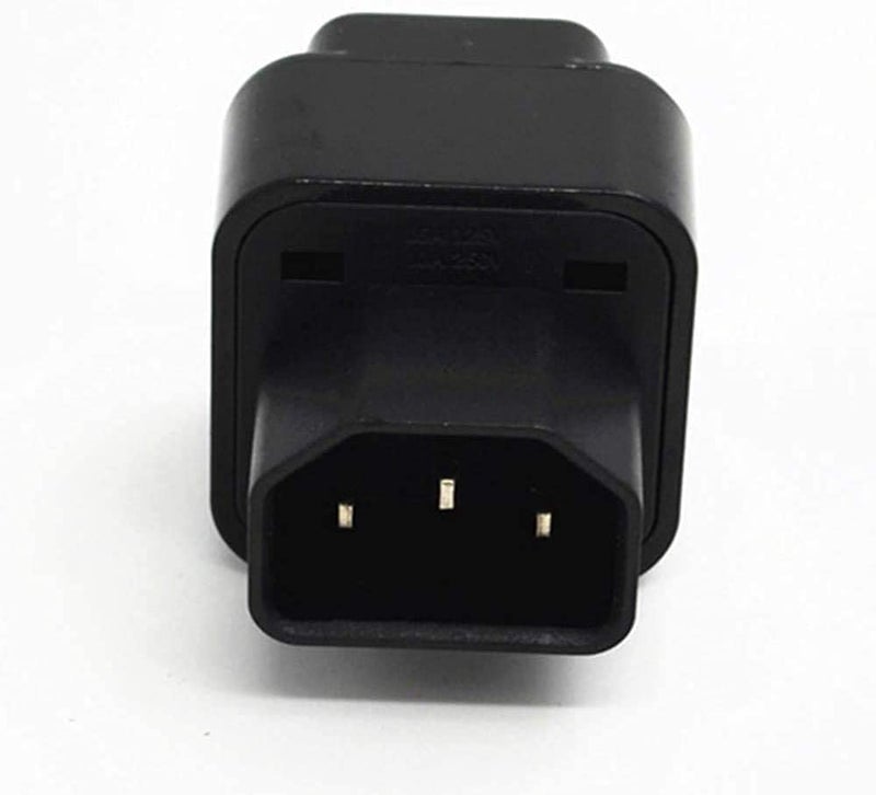 FENTICO UPS IEC C14 Male to Universal Female Socket Power Adapter Converter AC110-250V 10-16A, C14 to Universal Power Socket Converter for UPS (Black, 1 Piece) - Image 5