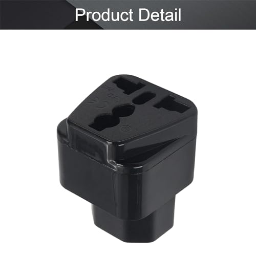FENTICO UPS IEC C14 Male to Universal Female Socket Power Adapter Converter AC110-250V 10-16A, C14 to Universal Power Socket Converter for UPS (Black, 1 Piece) - Image 4