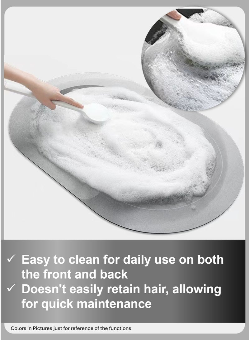 يوآ سجادة حمام ناعمة كبيرة | دياتوم، مضاد للانزلاق، يمكن غسله في الغسالة، متين (أزرق طاووس 50 × 80 سم) - Image 5