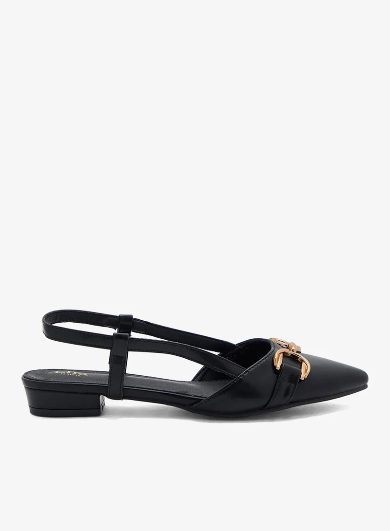 ELLA Metal Trim Pointy Toe Sling Back Shoe