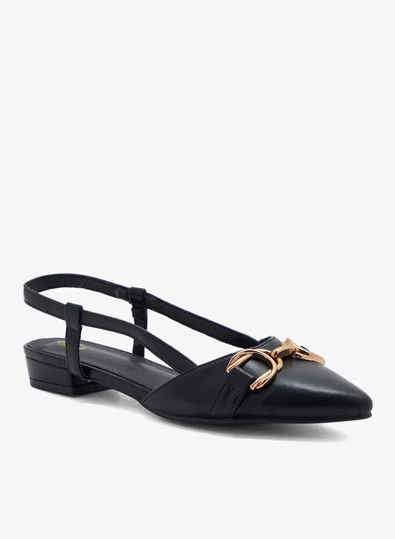 ELLA Metal Trim Pointy Toe Sling Back Shoe