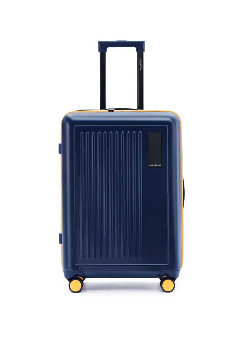 Mokobara The Transit Check-In Luggage - Polycarbonate Material | We Meet Again Sunray 2.0, Navy Blue - Image 1