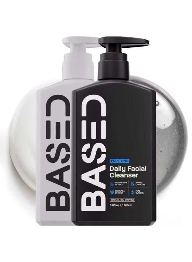 Based Daily Skincare Duo | Purifying Face Wash + Restoring Moisturizer | Built For All Skin Types | Healthy Ingredients | Hormone Safe - ZERO Endocrine Disruptors - Image 1