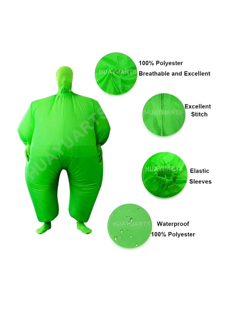 Saudi National Day Inflatable Green Costume – Fun Party Bodysuit for Adults - Image 2