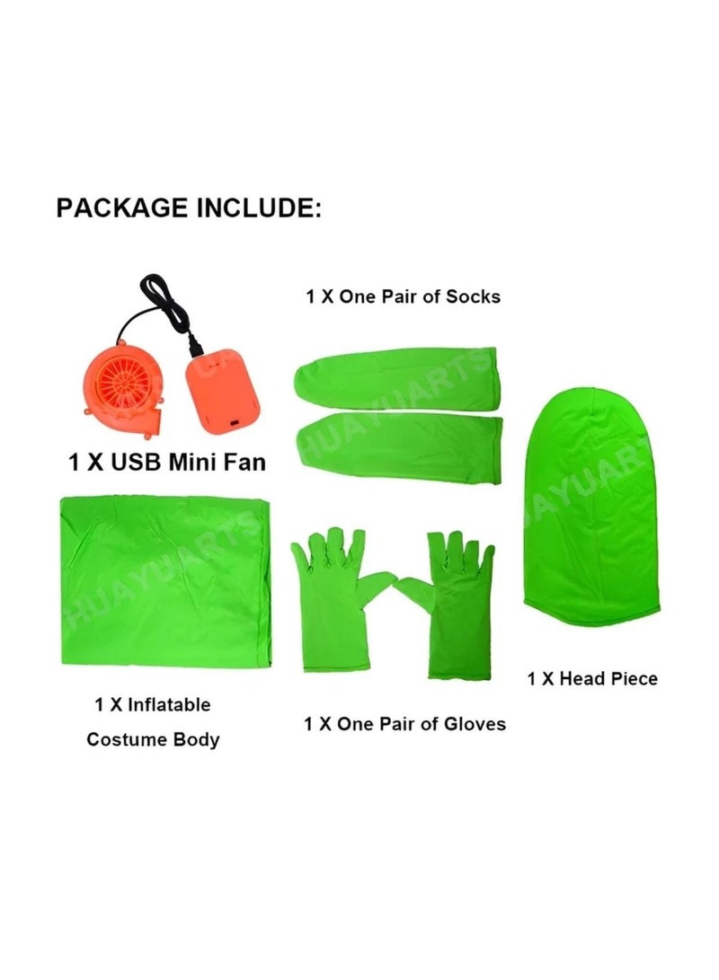 Saudi National Day Inflatable Green Costume – Fun Party Bodysuit for Adults - Image 3