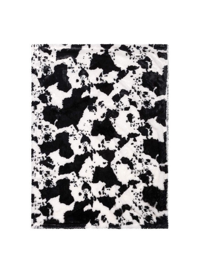 Trend Lab Cow Print Plush Baby Blanket-Cow Print Plush, White Back, Black, White, 30 in x 40 in - Image 3