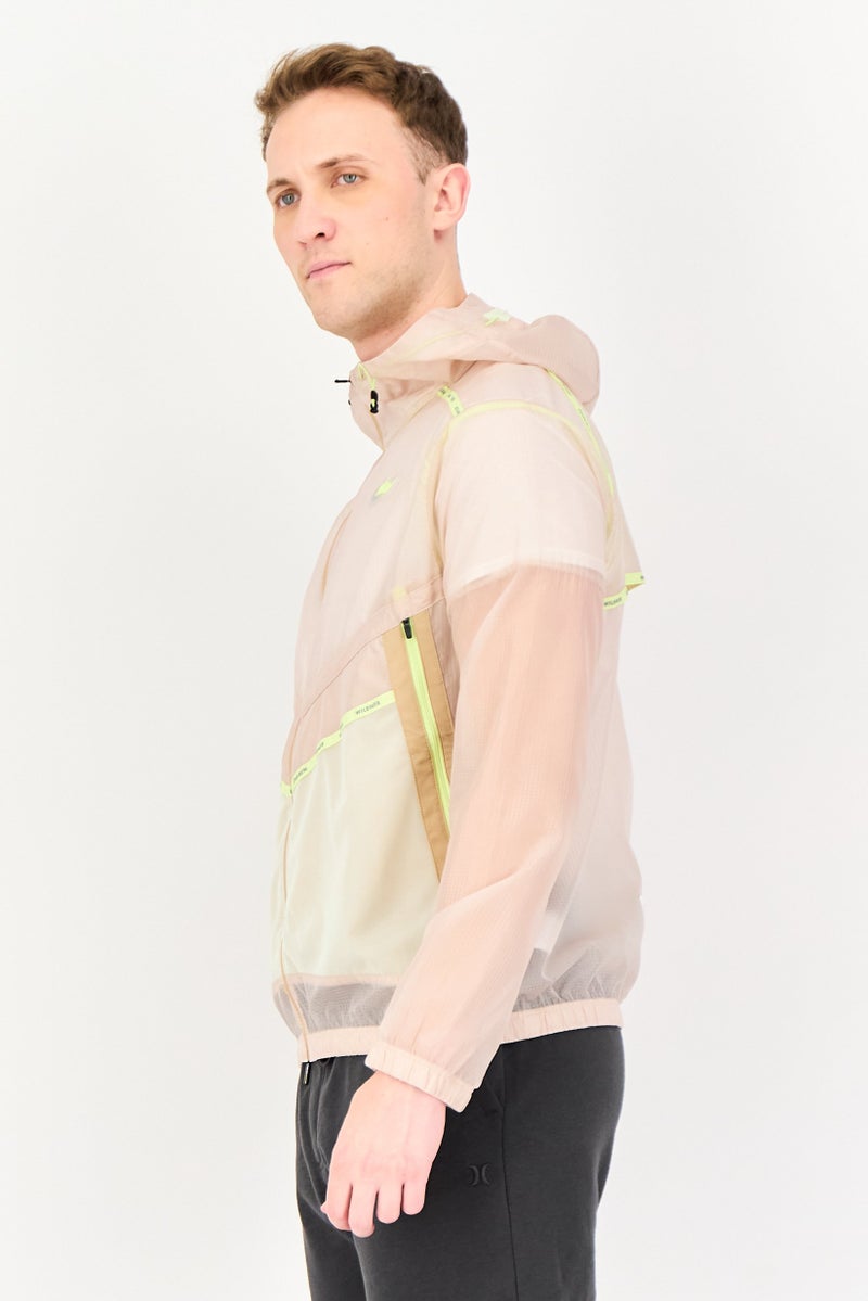 Nike Men Sportswear Fit Running Hooded Jacket, Light Peach - Image 2