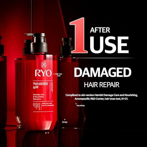 RYO Damage Care & Nourishing Shampoo with Korean Ginseng & Caffeine - Repair and Moisturizing, Anti Loss Care, Strengthening hair roots, 16 Fl Oz. - Image 3