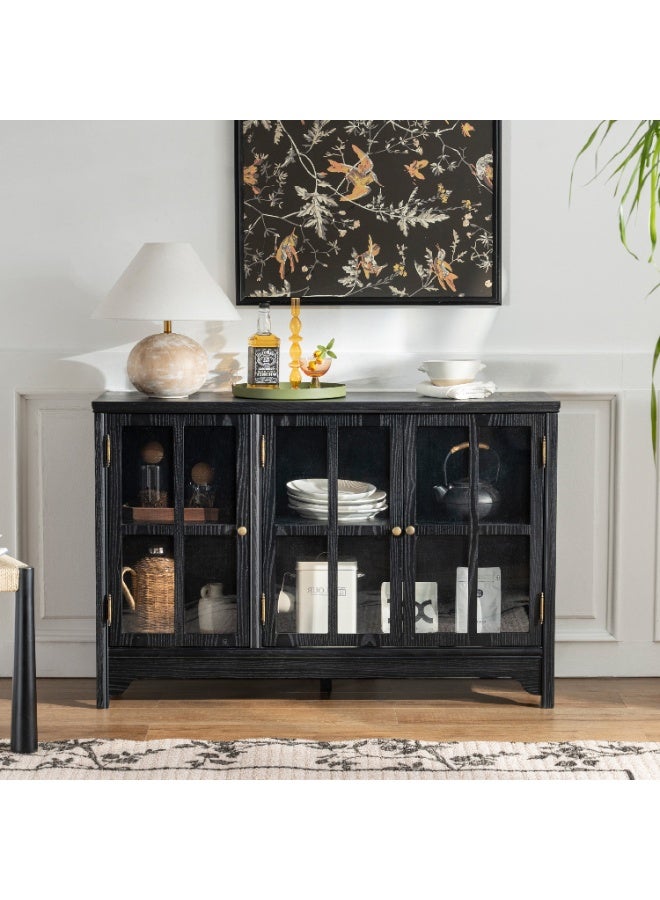 DOOHWAN 47" Solid Wood Farmhouse Buffet Cabinet with 3 Doors, Coffee Bar & Storage Cabinet for Kitchen, Dining Room, or Living Room - Image 1
