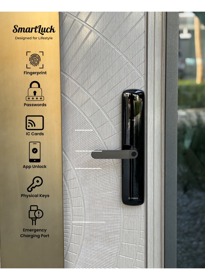 Bosch ID60C Fingerprint Smart Lock with PIN, IC Card, App and Backup Key Access - Image 2