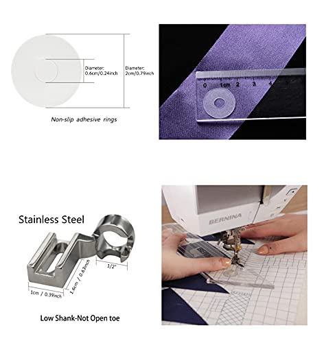 JFTOWN Meander Stipple Quilting Ruler Free Motion Quilting Template Rulers 3mm for Domestic Sewing Machine and Low Shank Ruler add 48pcs Non-Slip Grips - Image 3