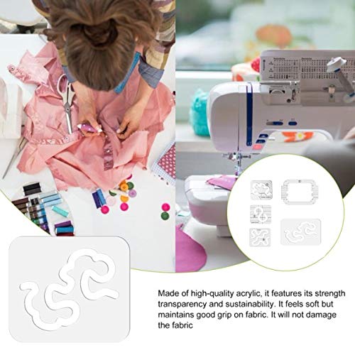 JFTOWN Meander Stipple Quilting Ruler Free Motion Quilting Template Rulers 3mm for Domestic Sewing Machine and Low Shank Ruler add 48pcs Non-Slip Grips - Image 5