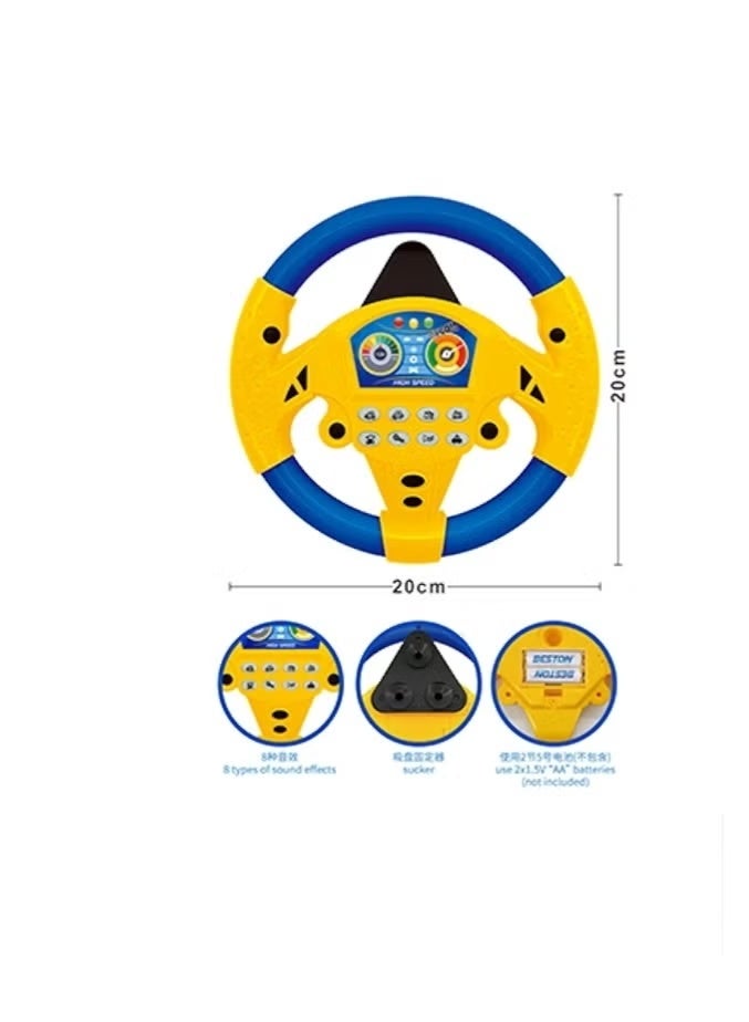 Kids’ Electronic Steering Wheel Toy – Interactive Rotating Driving Wheel with Sound and Light Effects, 20 cm Size - Image 4