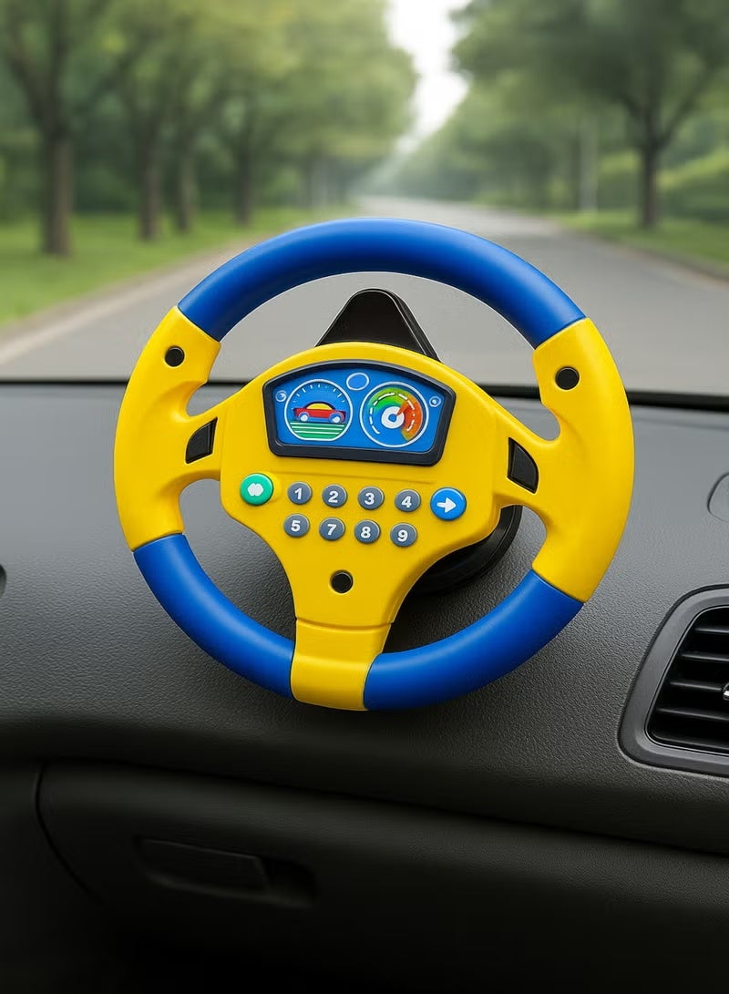 Kids’ Electronic Steering Wheel Toy – Interactive Rotating Driving Wheel with Sound and Light Effects, 20 cm Size - Image 2