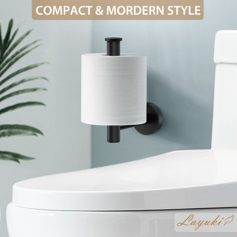 لايوكي حامل ورق التواليت لوكوكي حامل ورق لفة ورق التواليت حامل الأنسجة غير اللامع جدار أسود جبل SUS304 مصنوع من الفولاذ المقاوم للصدأ مقاوم للصدأ للحمام/الحمام/المطبخ/RV/العربة - Image 2