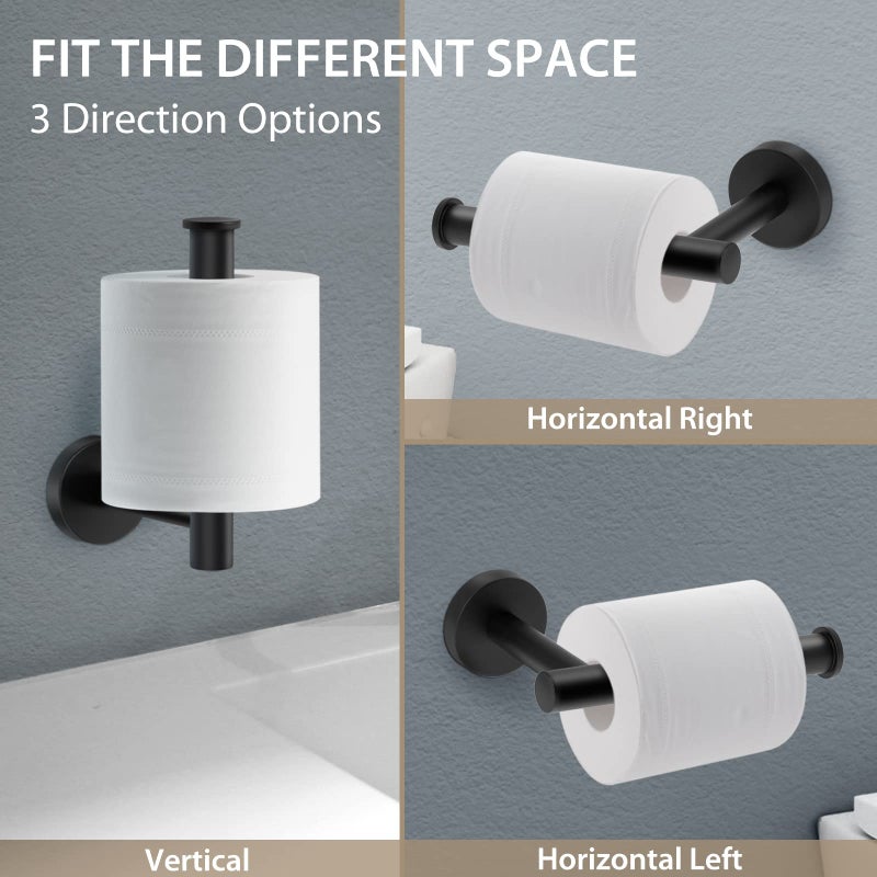 لايوكي حامل ورق التواليت لوكوكي حامل ورق لفة ورق التواليت حامل الأنسجة غير اللامع جدار أسود جبل SUS304 مصنوع من الفولاذ المقاوم للصدأ مقاوم للصدأ للحمام/الحمام/المطبخ/RV/العربة - Image 3