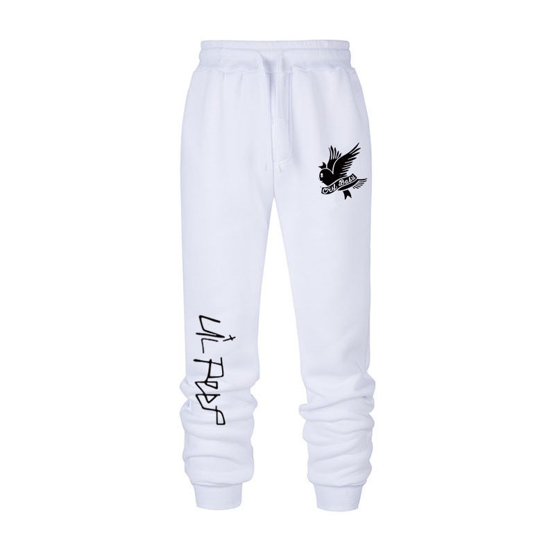 New Singer Lil Peep Street Trend Loose Bird Print Casual Pants - Image 2