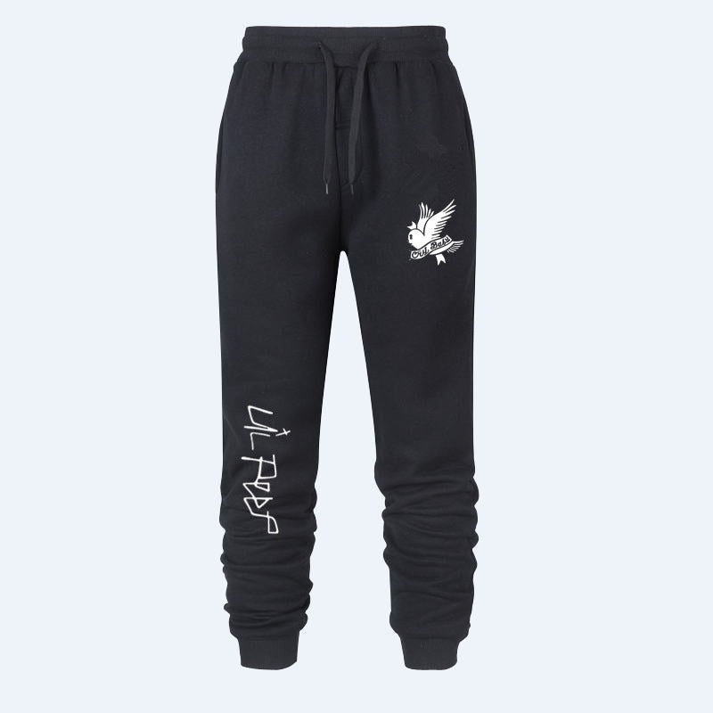 New Singer Lil Peep Street Trend Loose Bird Print Casual Pants - Image 4