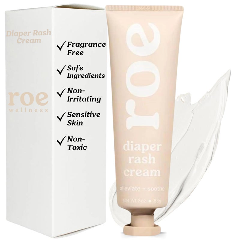 Roe Wellness Diaper Rash Cream Paste Ointment WZinc Oxide Maximum Strength Diaper Rashes Soothing Cream Ointment for Babies - Image 1