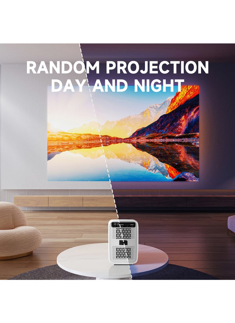 Rock Pow - Projector, PVO Portable Projector for Cartoon, Kids Gift, Outdoor Movie Projector, LED Pico Video Projector for Home Theater Movie Projector with HDMI USB Interfaces and Remote Control - Image 1
