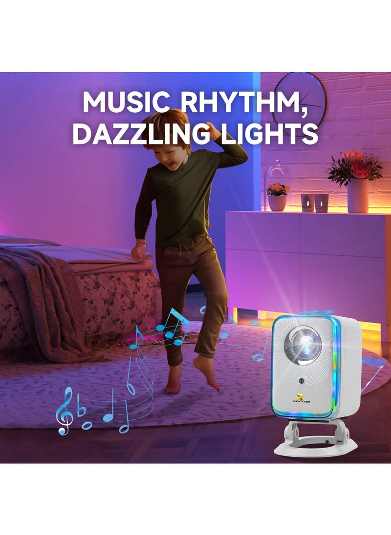 Rock Pow - Projector, PVO Portable Projector for Cartoon, Kids Gift, Outdoor Movie Projector, LED Pico Video Projector for Home Theater Movie Projector with HDMI USB Interfaces and Remote Control - Image 1