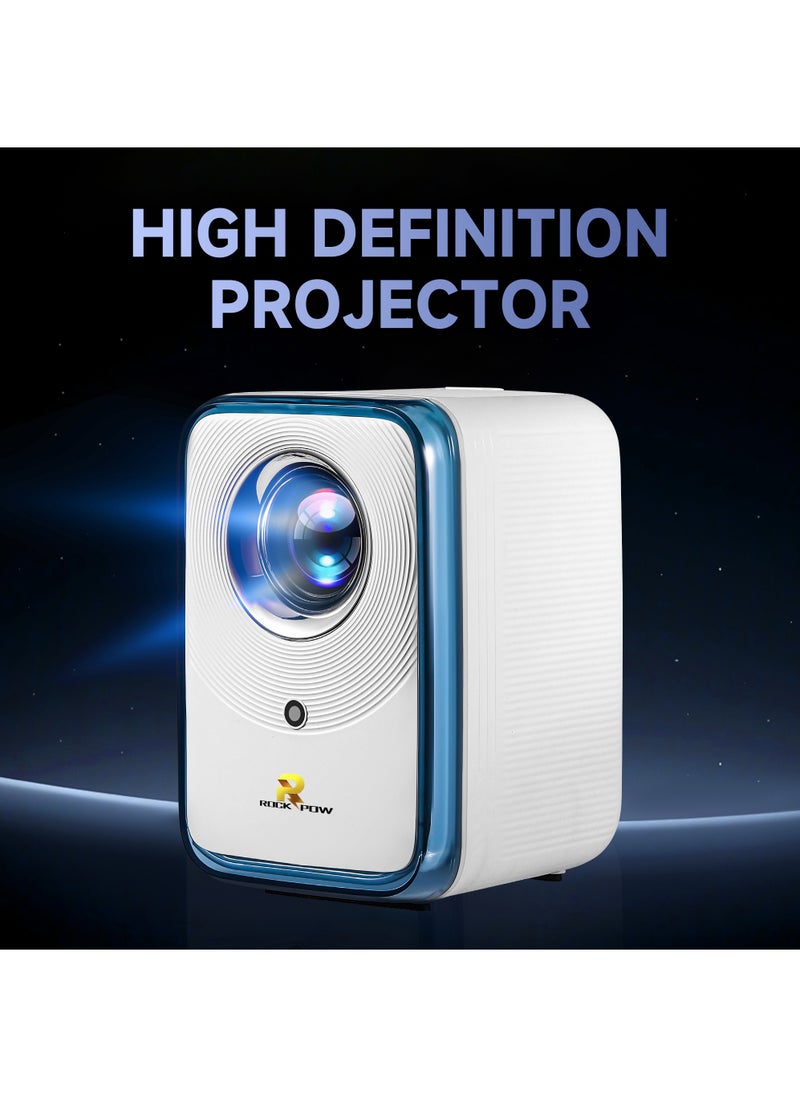 Rock Pow - Projector, PVO Portable Projector for Cartoon, Kids Gift, Outdoor Movie Projector, LED Pico Video Projector for Home Theater Movie Projector with HDMI USB Interfaces and Remote Control - Image 1
