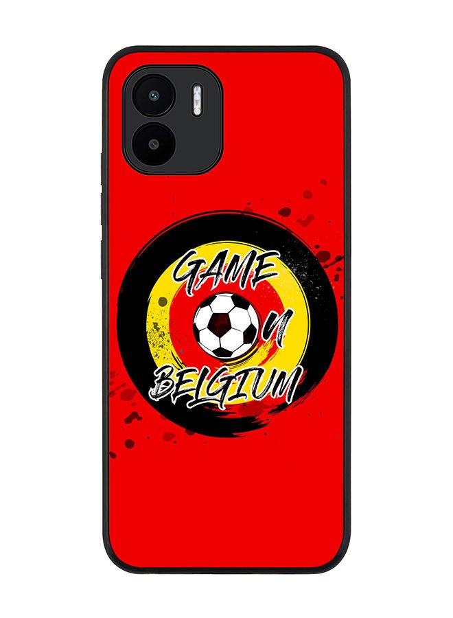 Stylizedd Rugged Black edge case for Xiaomi Redmi A2 / Xiaomi Redmi A1 Slim fit Soft Case Flexible Rubber Edges Anti Drop TPU Gel Thin Cover - Game on Belgium - Image 1