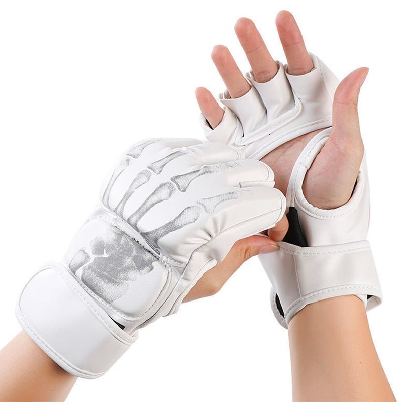 Optifit قفازات الملاكمة للبالغين PU قفازات MMA مع لف المعصم قفازات ملاكمة بدون أصابع إدراج رغوة EVA قفازات رياضية للملاكمة، موياي تاي وجلسات التدريب - Image 1