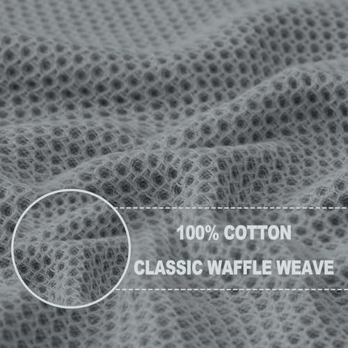 Homaxy 100 Cotton Waffle Weave Kitchen Dish Cloths Ultra Soft Absorbent Quick Drying Dish Towels 12 x 12 Inches 6Pack Grey - Image 3