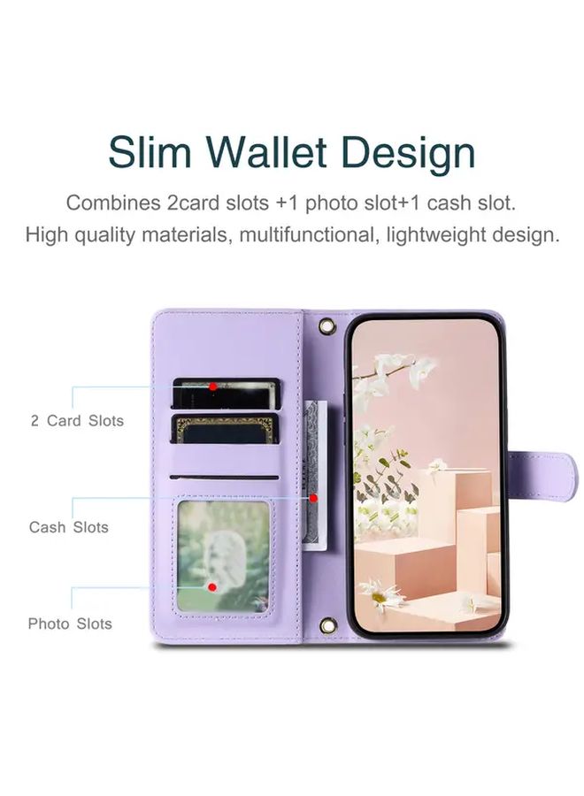 Red Flip Wallet Phone Case for Samsung Galaxy S25 Plus with Stand - Image 4