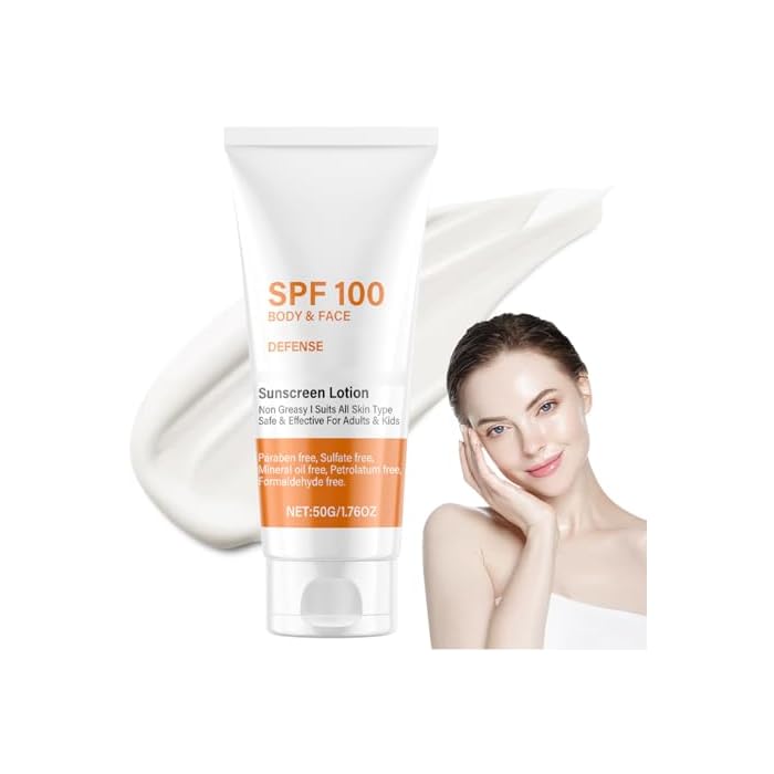 Spf 100 Face Sunscreen Moisturizer - Travel Size Sunblock - Oil Free Facial Sun Screen - Sun Screen Protector for Face & Body - Non-Greasy,No White Cast Waterproof Sunscreen Lotion -Dry Oily Skincare