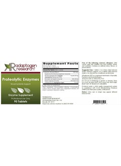 Proteolytic Enzymes Broad Systemic Support | Vegetarian Blend with Serratia Peptidase & Bromelain for Digestion, Sourced from Papaya & Pineapple | 90 Enteric Coated Tablets | Adaptogen Research - pzsku/Z939579442807B8FD98FEZ/45/_/1740986959/3aed3577-d5cb-49b3-bcf8-c09b34dd8ef0