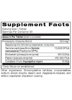 Proteolytic Enzymes Broad Systemic Support | Vegetarian Blend with Serratia Peptidase & Bromelain for Digestion, Sourced from Papaya & Pineapple | 90 Enteric Coated Tablets | Adaptogen Research - pzsku/Z939579442807B8FD98FEZ/45/_/1740986975/c1f501fd-142a-46b2-b428-9640a4bf5c8f