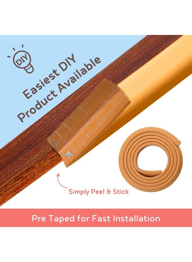BABYSAFEHOUSE Child Proofing Pretaped Edge Guard Strip (26Ft Pack Of 4) For Sharp Edges Of Furniture & Corners (Light Brown Color) - Image 3