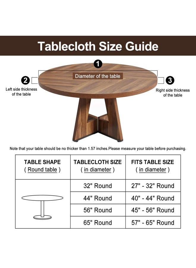 Subakvo Round Vinyl Fitted Tablecloth, Waterproof Elastic Table Covers Wipeable Flannel Backed Tablecloths for Picnic Camping Indoor and Outdoor (Grey, 27”-32“ Round Tight Fit) - Image 2