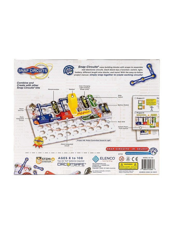 Snap Circuits Snap Circuits Jr. Select SC-130 Electronics Exploration Kit | Over 130 Projects | Full Color Project Manual | 30+ Parts | STEM Educational Toys for Kids 8+  - Image 3