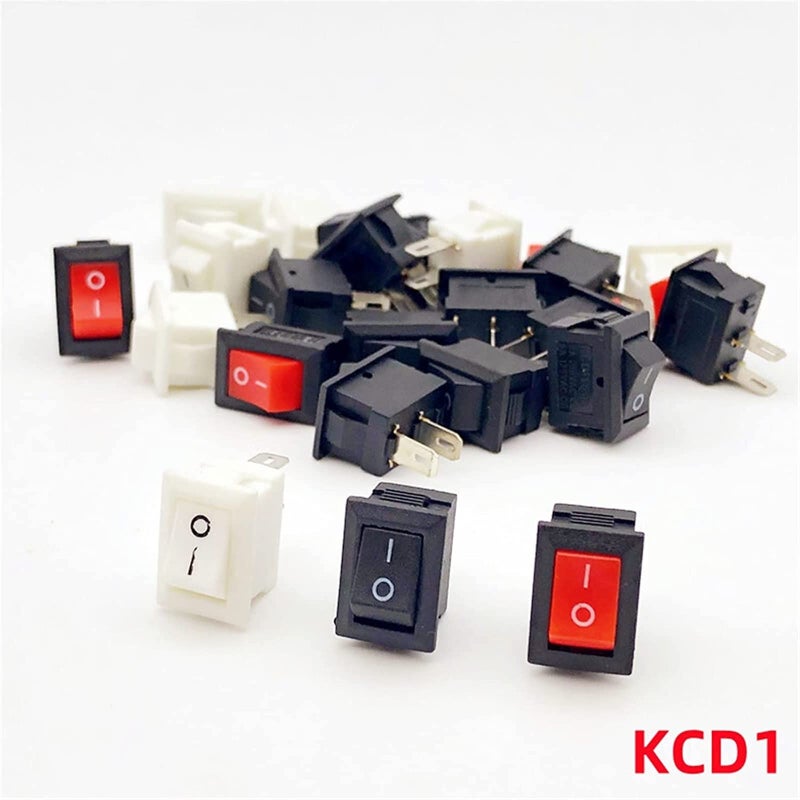 KCD1 Mini Rocker Switch 10pcs Black 2 Pin On Off 250VAC 3A For Boat Car Dashboard - Image 3