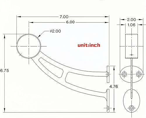HAIWEN Stainless Steel 304 Bar Floor Mount Combination Foot Rail Bracket Fits 508mm2inch OD Bar Foot Rail Tubing Furniture Hardware with Screws Matte Black 1Pack - Image 3