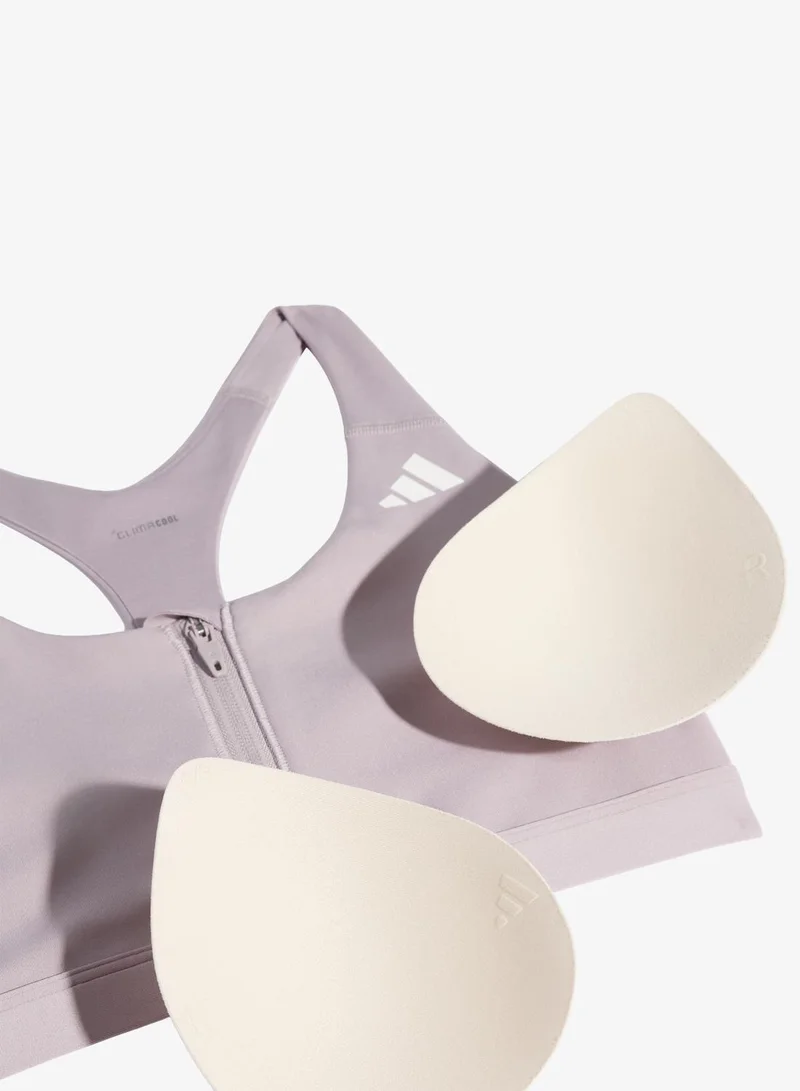 Adidas  Optime Essentials Workout Zip-Front Medium Support Bra for Women | Best Price UAE