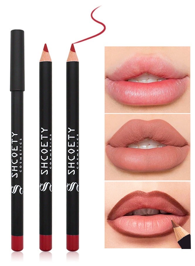 SHCOETY مجموعة قلم تحديد الشفاه وقلم أحمر الشفاه المقاوم للماء - Image 4