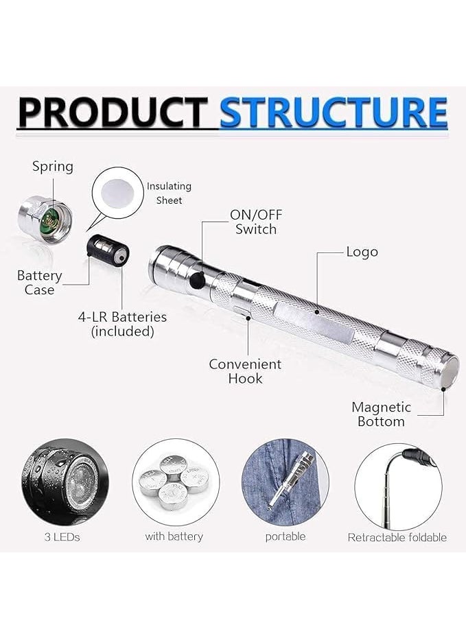 Burmy Burmy Magnetic Pickup Tool Gifts for Men Telescoping Magnet with LED Flashlight and 22 Inches Extendable Neck Cool Gadget LED Flashlgiht  - Image 3