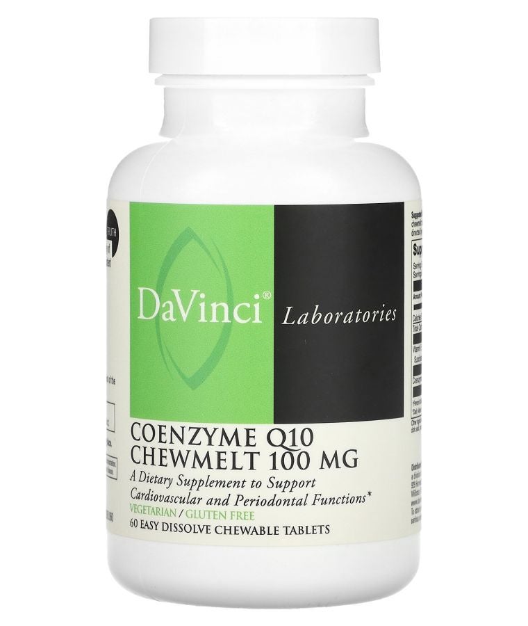 DaVinci Laboratories Coenzyme Q10 Chewmelt 100 mg 60 Easy Dissolve Chewable Tablets