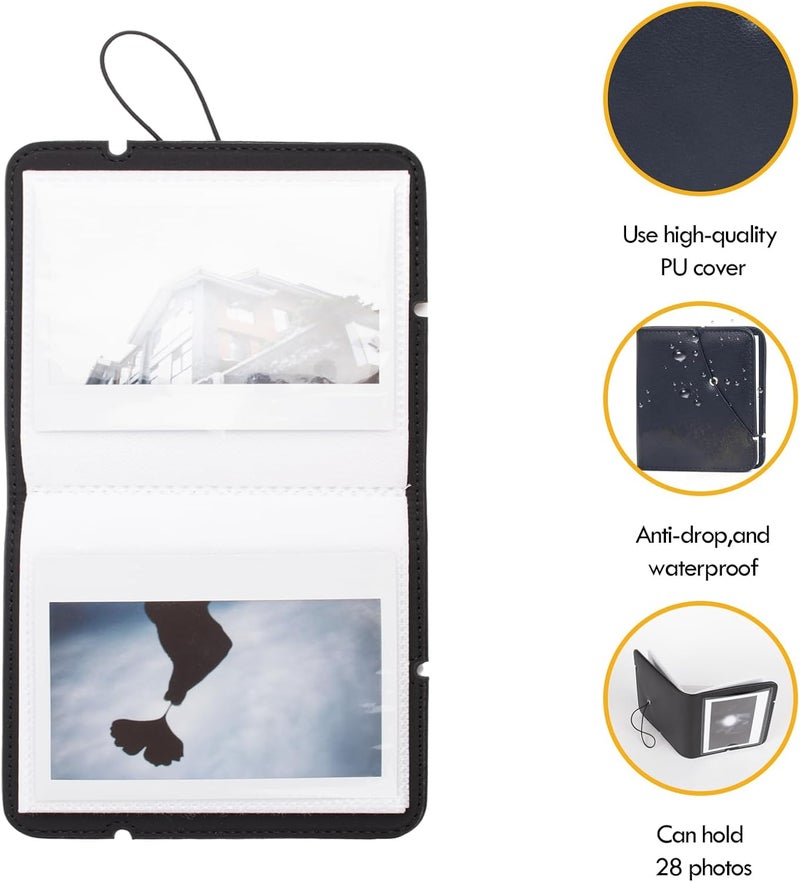 Rieibi Photo Album for Fujifilm Instax Wide210Wide300Wide400 Camera Album for Polaroid 34x43 Inch Wide Film 28 Pockets PU Leather Photo Frame for Instax Wide 400 Album for Polaroid Album - Image 4